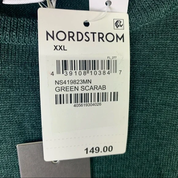 Nordstrom Signature Merino Wool Long Sleeve Sweater 2XL NWT